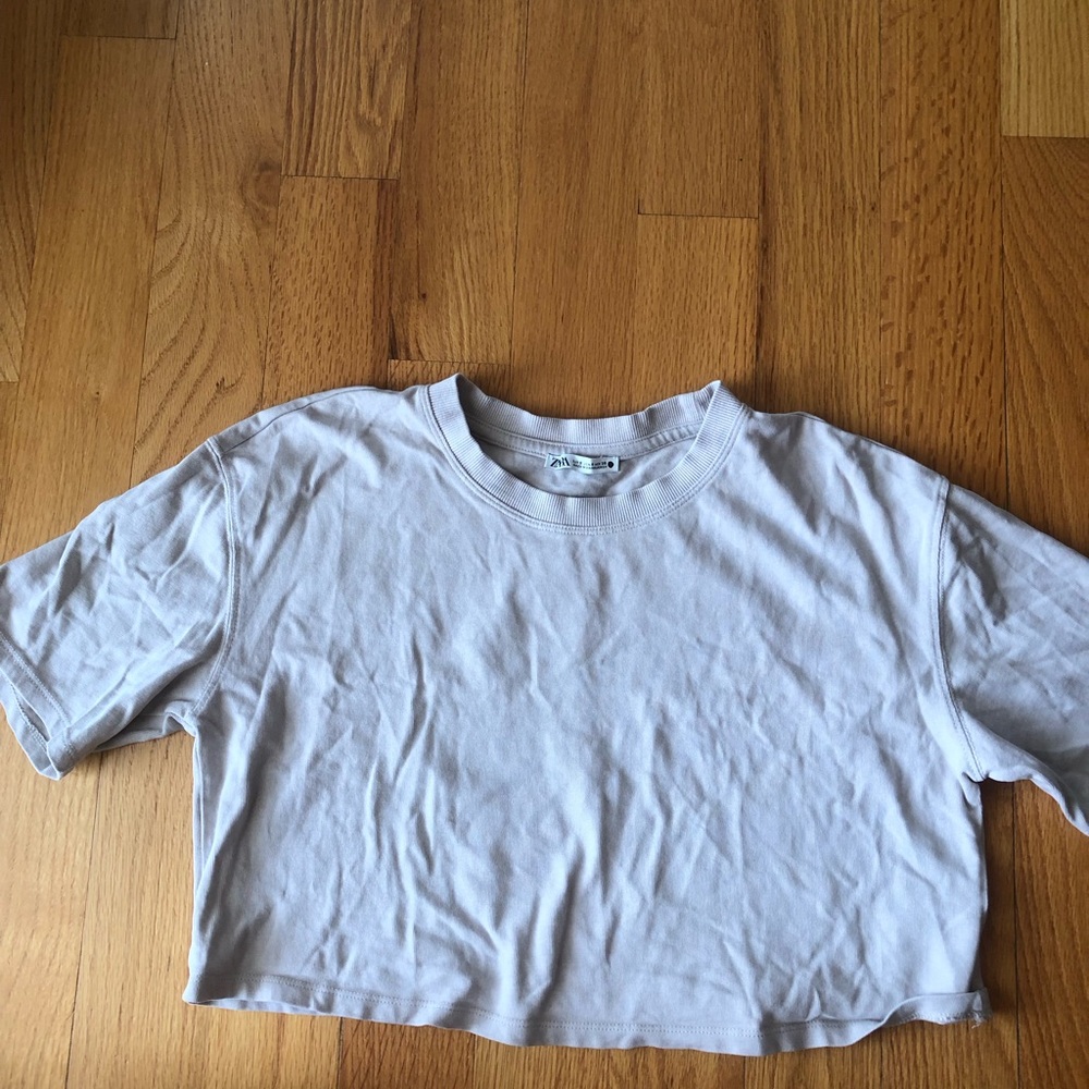 (2) Zara basic crop tee - Picture 2 of 3